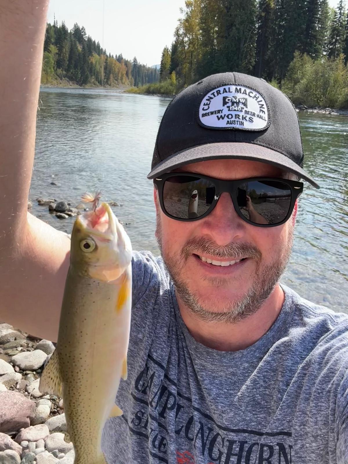 Alex Hannaford with his catch