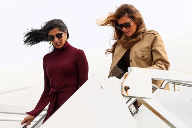 <p>Trump’s brief speech came after she and Vance visited a high school classroom to meet with students.</p>