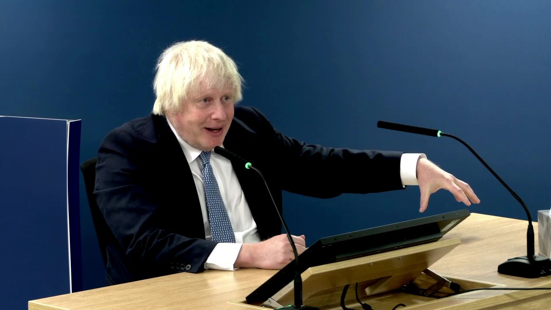 Boris Johnson giving evidence to the inquiry