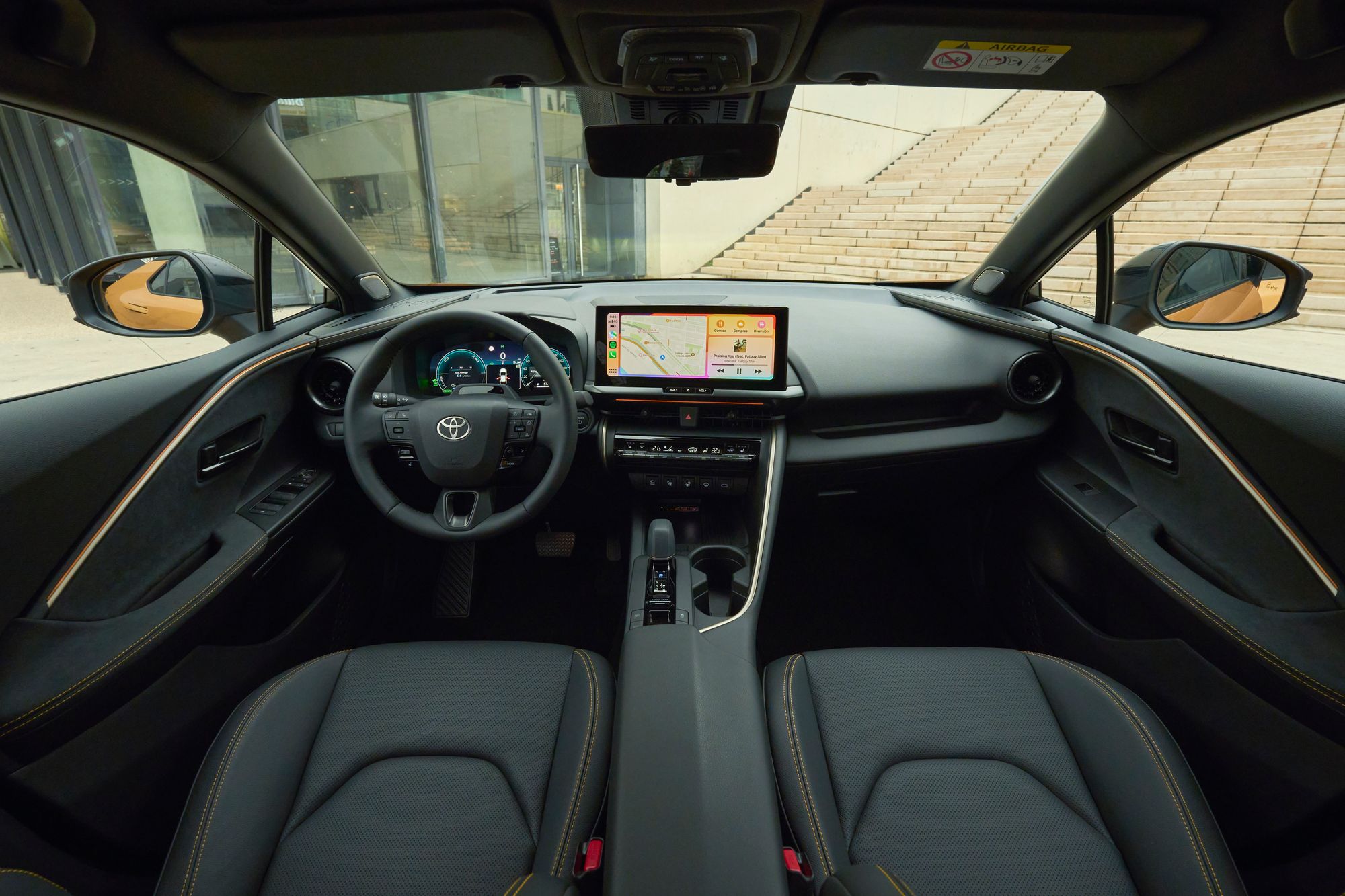 The infotainment touchscreen is a lovely-looking setup, that’s pretty logical to use
