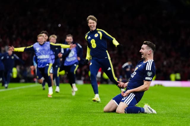 Scotland qualified for the World Cup by beating Denmark 4-2 on Tuesday (Andrew Milligan/PA)