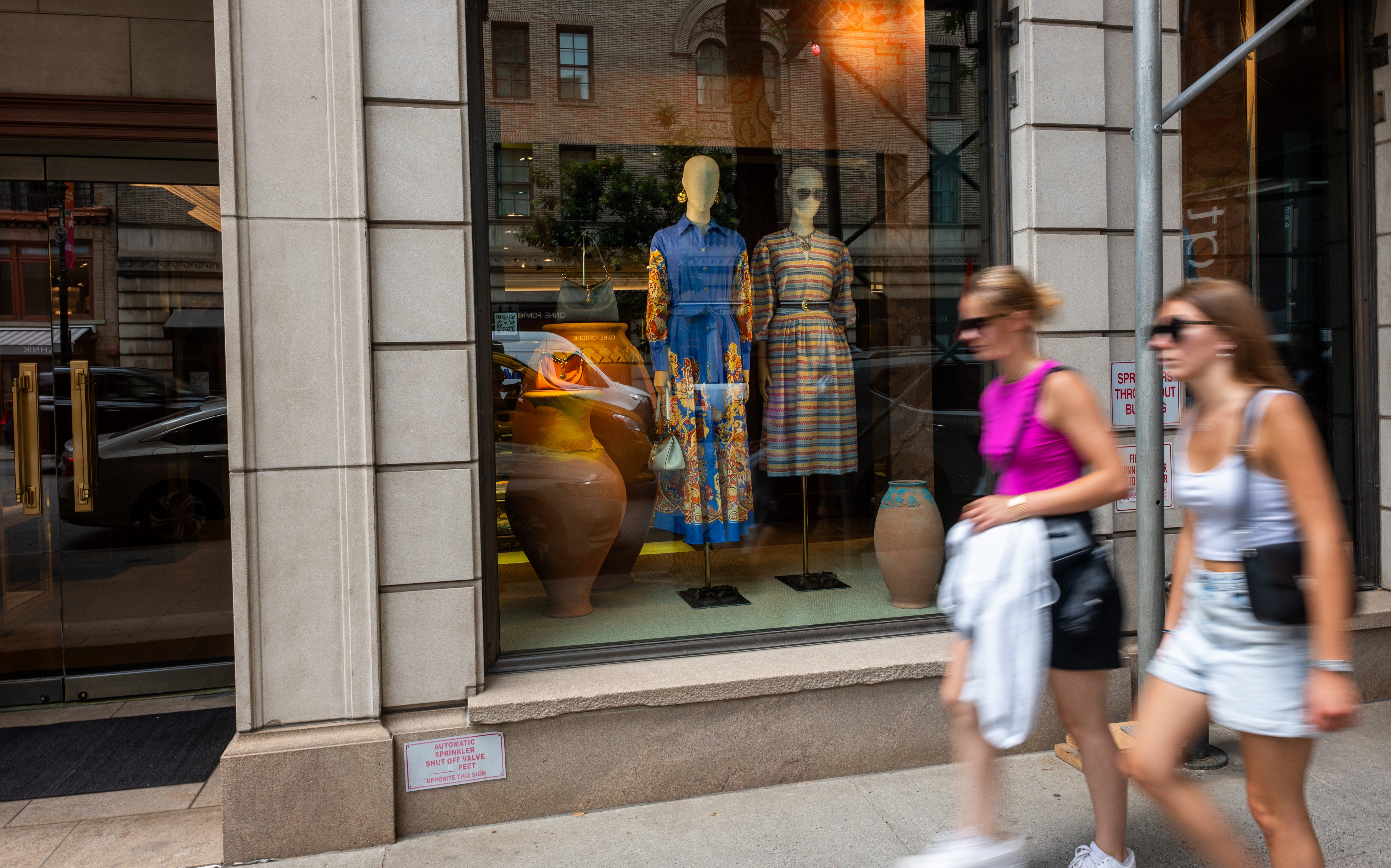 <p>A luxury retail store stands in Manhattan on July 14, 2025, in New York City</p>