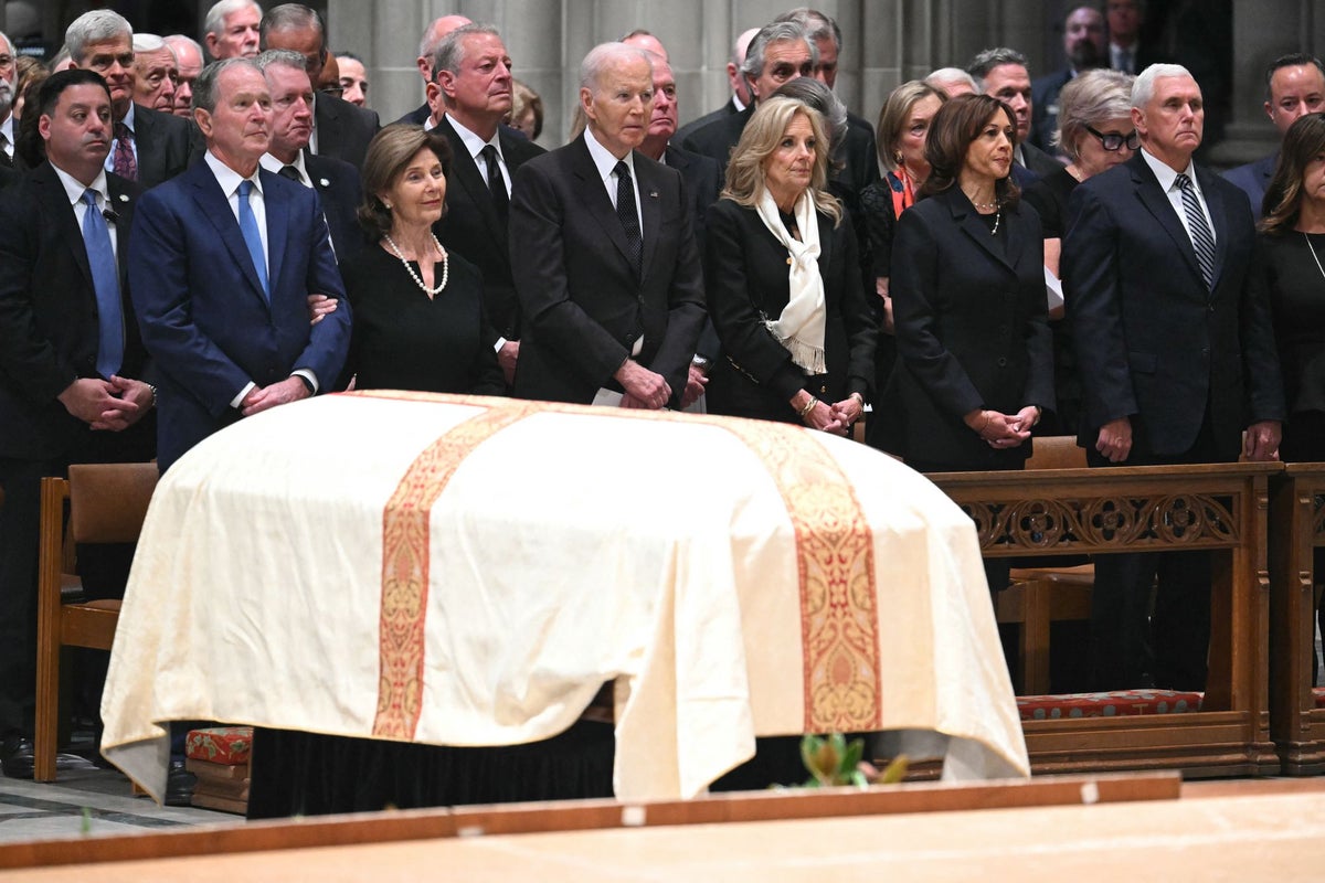 Bush hails his former VP Dick Cheney as ‘devoted to protecting the interests of the US’ at funeral where Trump and Vance were not invited
