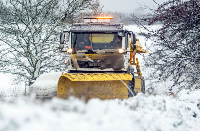 <p>A snow plough on the North York Moors in November 2025</p>