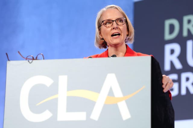 Environment Secretary Emma Reynolds speaking at the CLA Rural Business Conference at the QEII Centre in Westminster, London. (Jonathan Brady/PA)