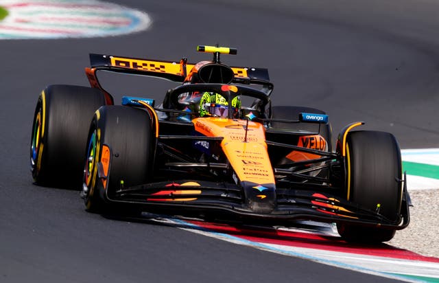 <p>McLaren driver Lando Norris finished fastest in second practice in Las Vegas (David Davies/PA)</p>