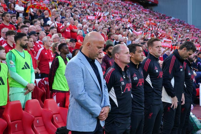 Liverpool manager Arne Slot understands the loss of Diogo Jota continues to affect his players deeply (Peter Byrne/PA)