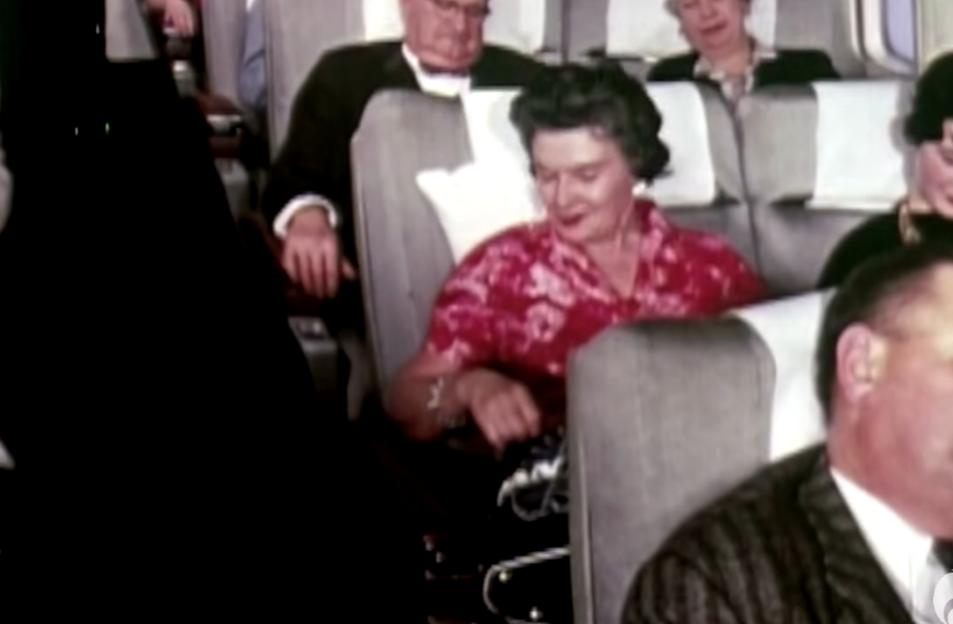 Duffy's civility campaign uses a video that compares yesteryear flights with modern-day scenes of unruly behavior