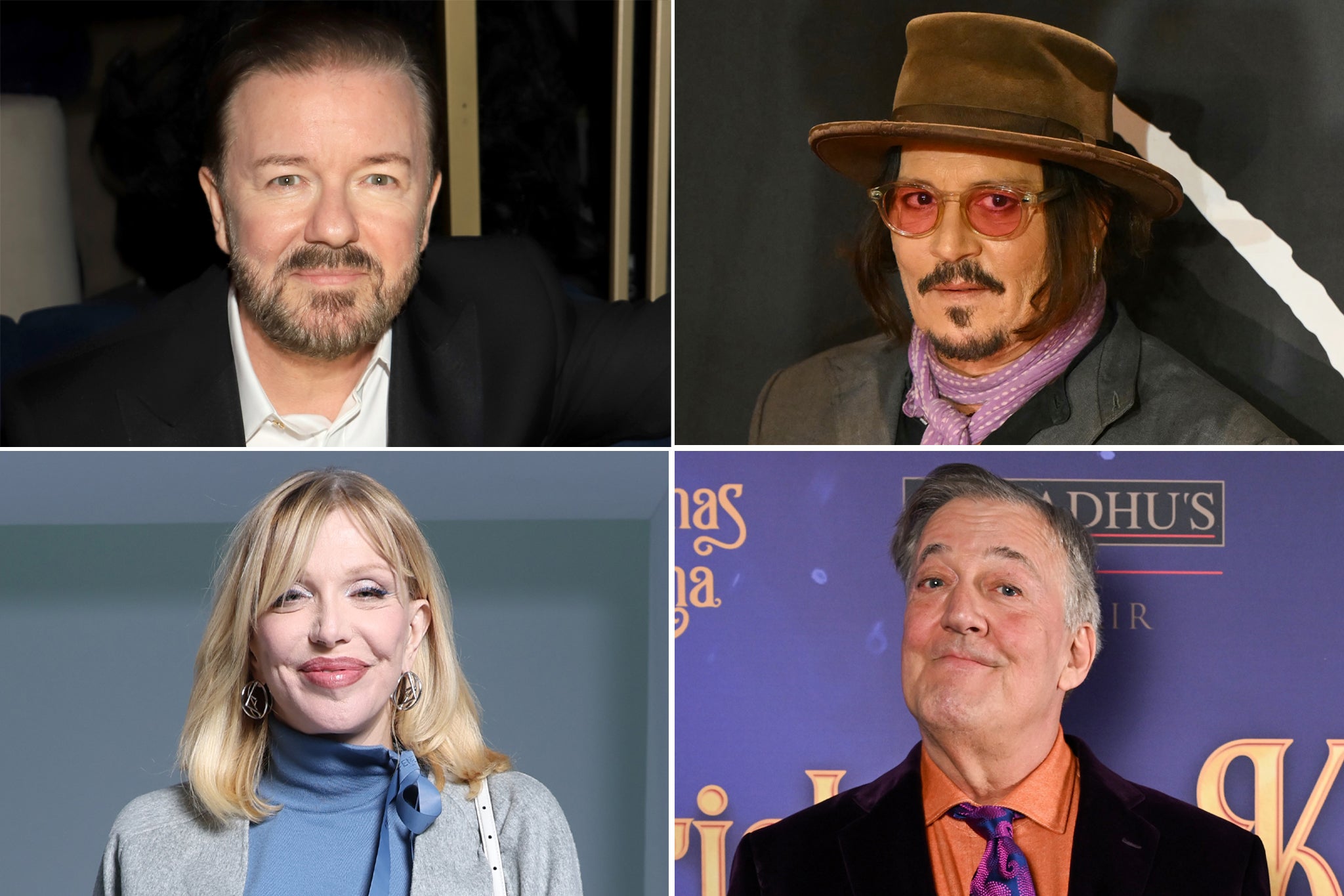 Gervais, Depp, Love and Fry were all included in Epstein’s idea