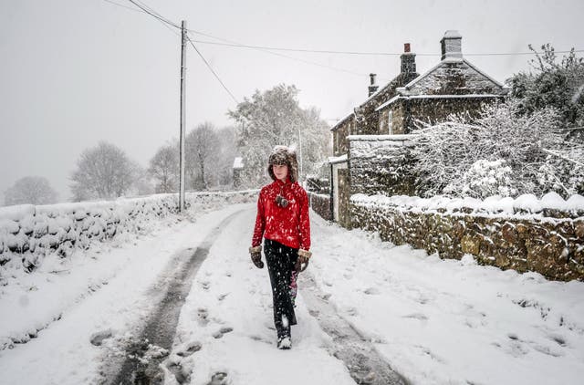 <p>Snow and ice warnings came into force across the UK, although conditions are forecast to be less severe in the next few days (Danny Lawson/PA)</p>