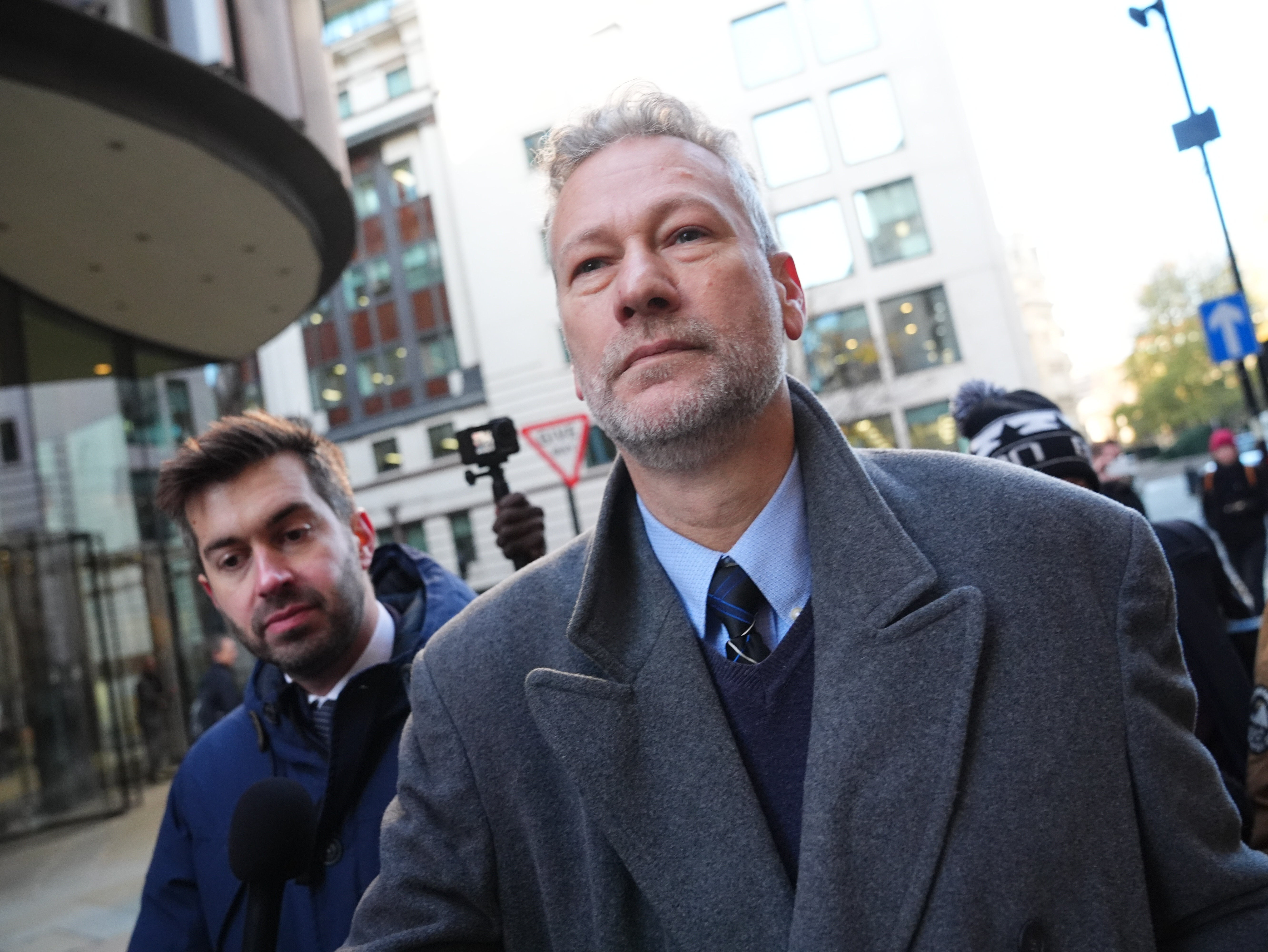 Nathan Gill arriving at court this morning