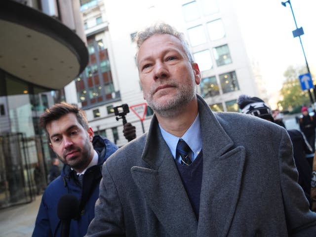 <p>Nathan Gill arrives at the Old Bailey in London for sentencing after being found guilty of eight counts of bribery</p>
