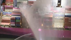 Container Ship Fire Los Angeles