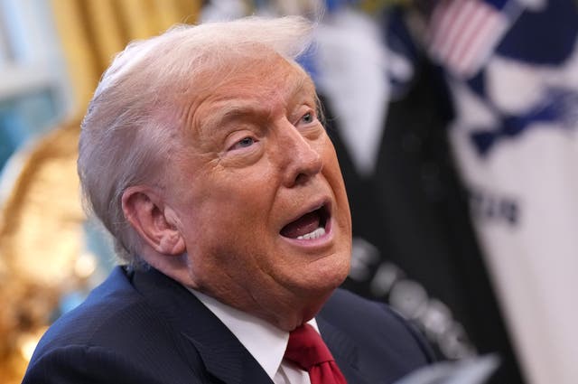 <p>President Donald Trump boasted that his poll numbers are the 'highest' of his political career, despite recent surveys showing otherwise</p>