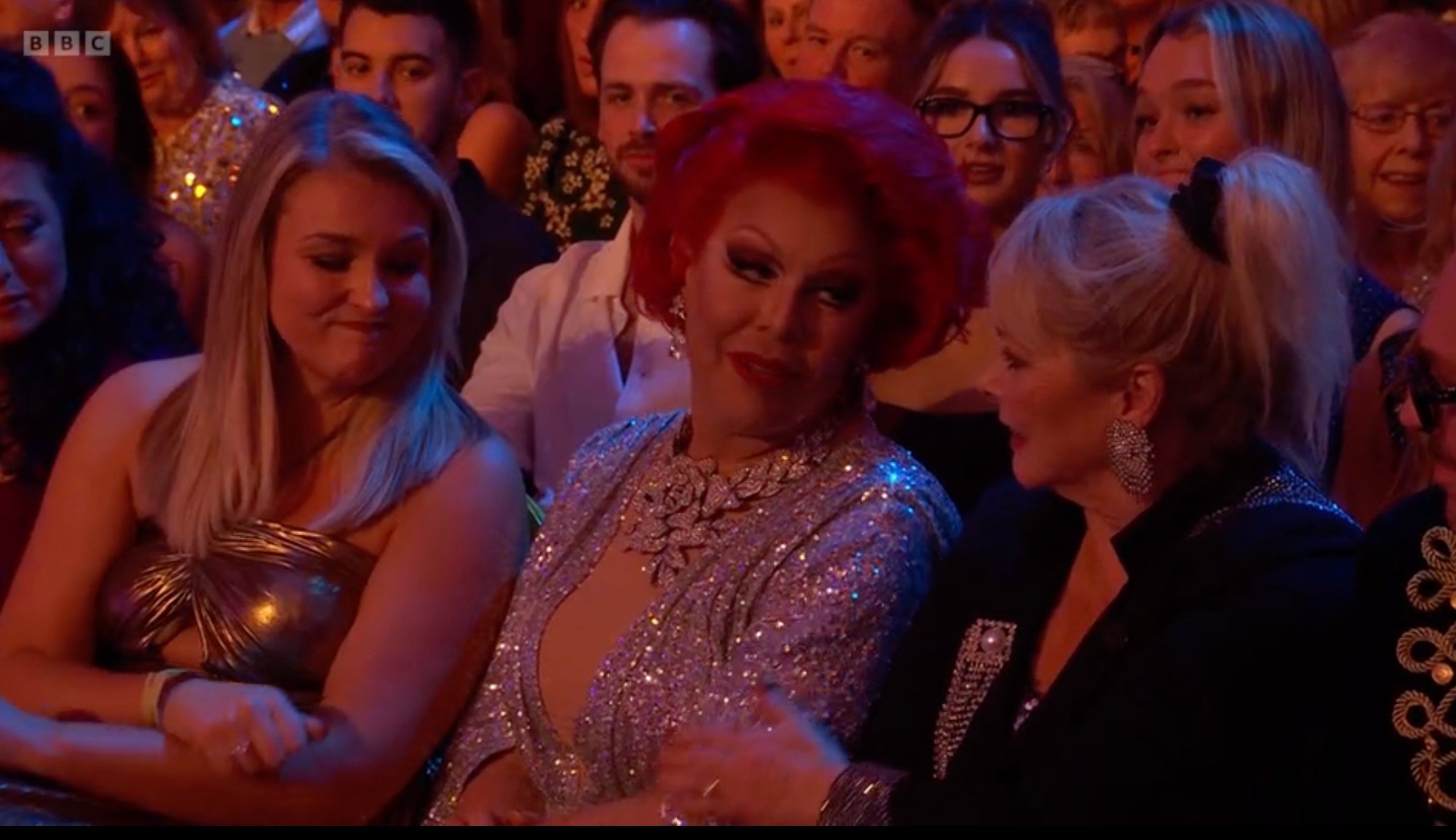 La Voix is consoled after it was announced she had withdrawn from Strictly