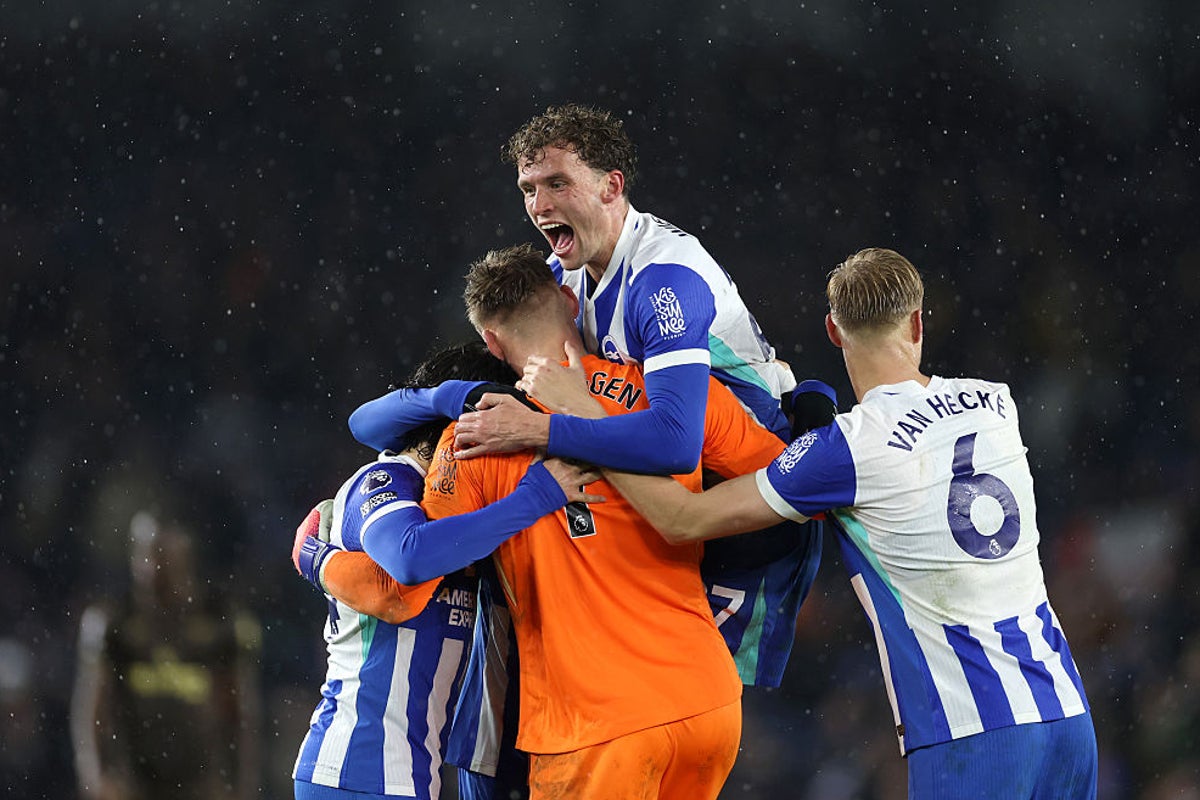 Late Bart Verbruggen penalty save helps Brighton to comeback