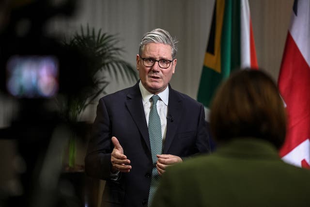 <p>Keir Starmer in Johannesburg on Saturday during the G20 summit  </p>