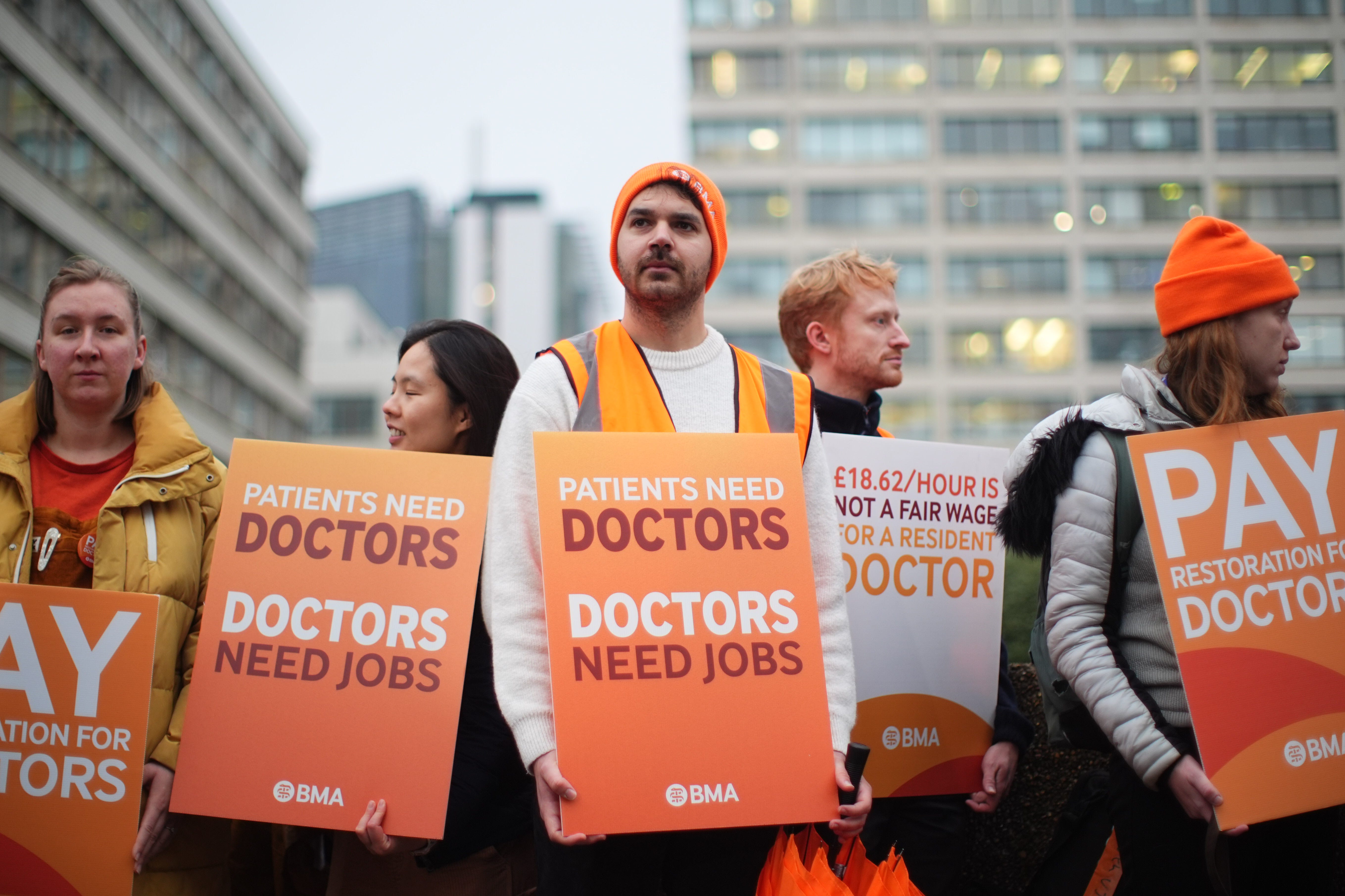 Resident doctors make up around half the medical workforce in the NHS (James Manning/PA)