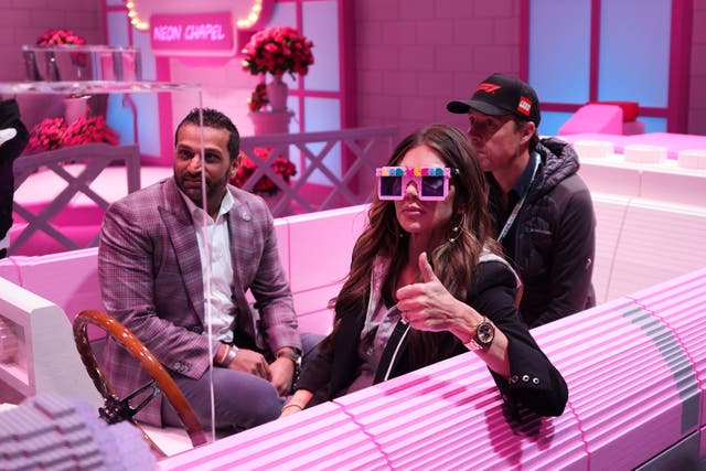 <p>FBI director Kash Patel and U.S. Secretary of Homeland Security Kristi Noem sit in a pink Cadillac made of LEGO blocks in Las Vegas ahead of the Grand Prix this weekend. Their trip comes as Patel faces criticism over his frequent use of taxpayer-funded resources</p>