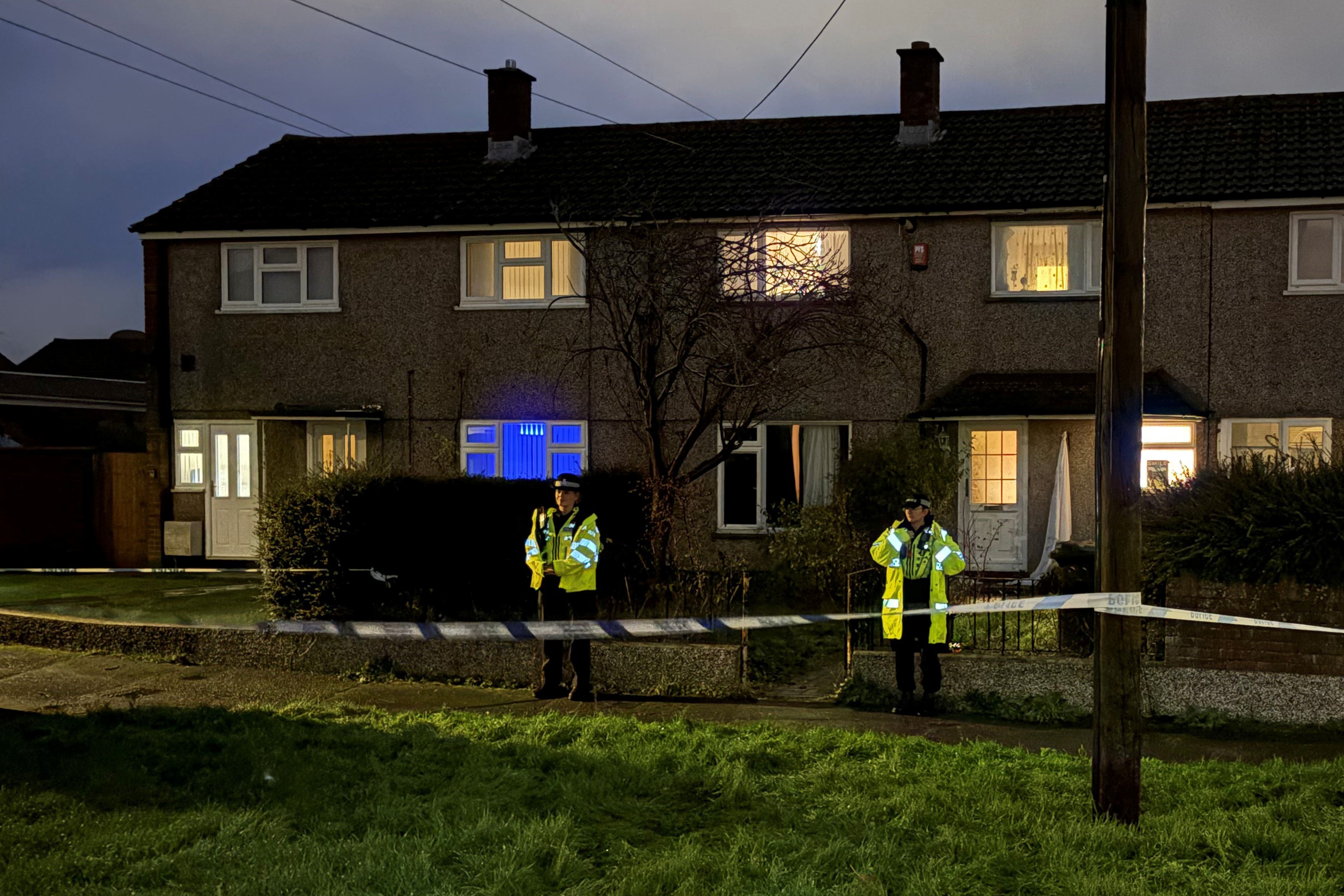 Police officers at the scene in Baydon Close, Moredon, Swindon (Rod Minchin/PA)
