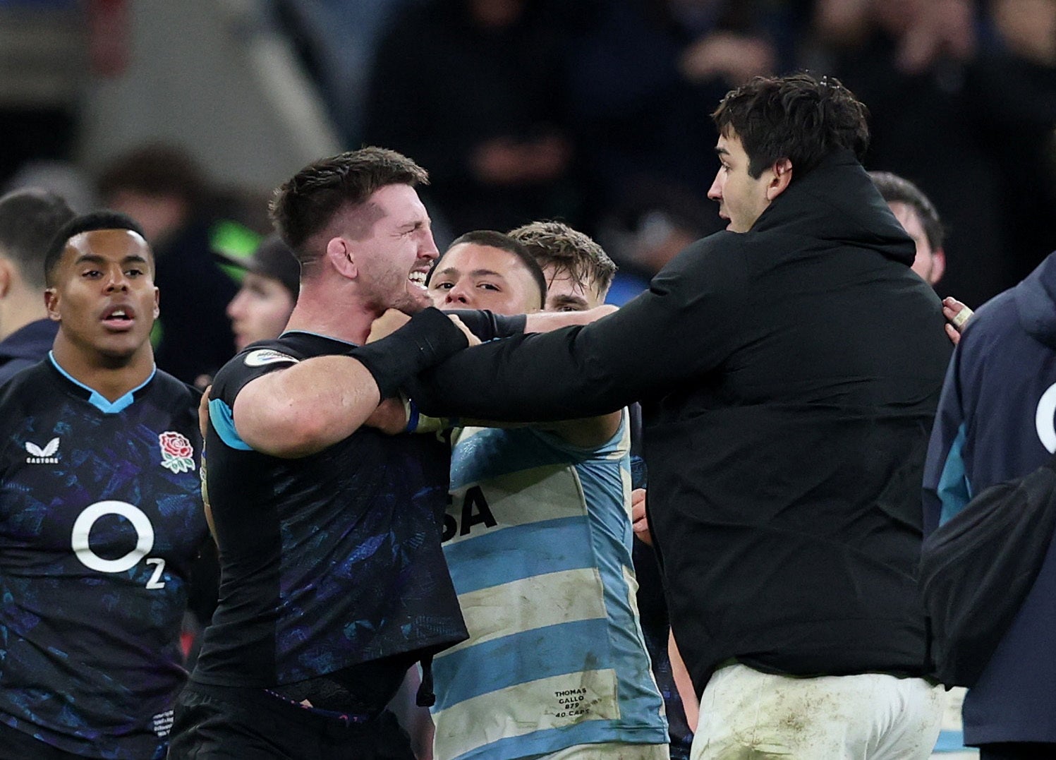 Tom Curry was involved in a scuffle at the end of the game