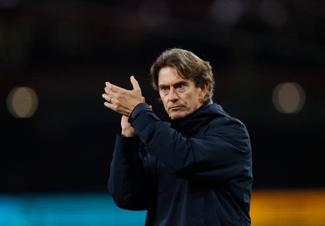 <p>Thomas Frank saw his side fall to a one-sided defeat at Arsenal </p>