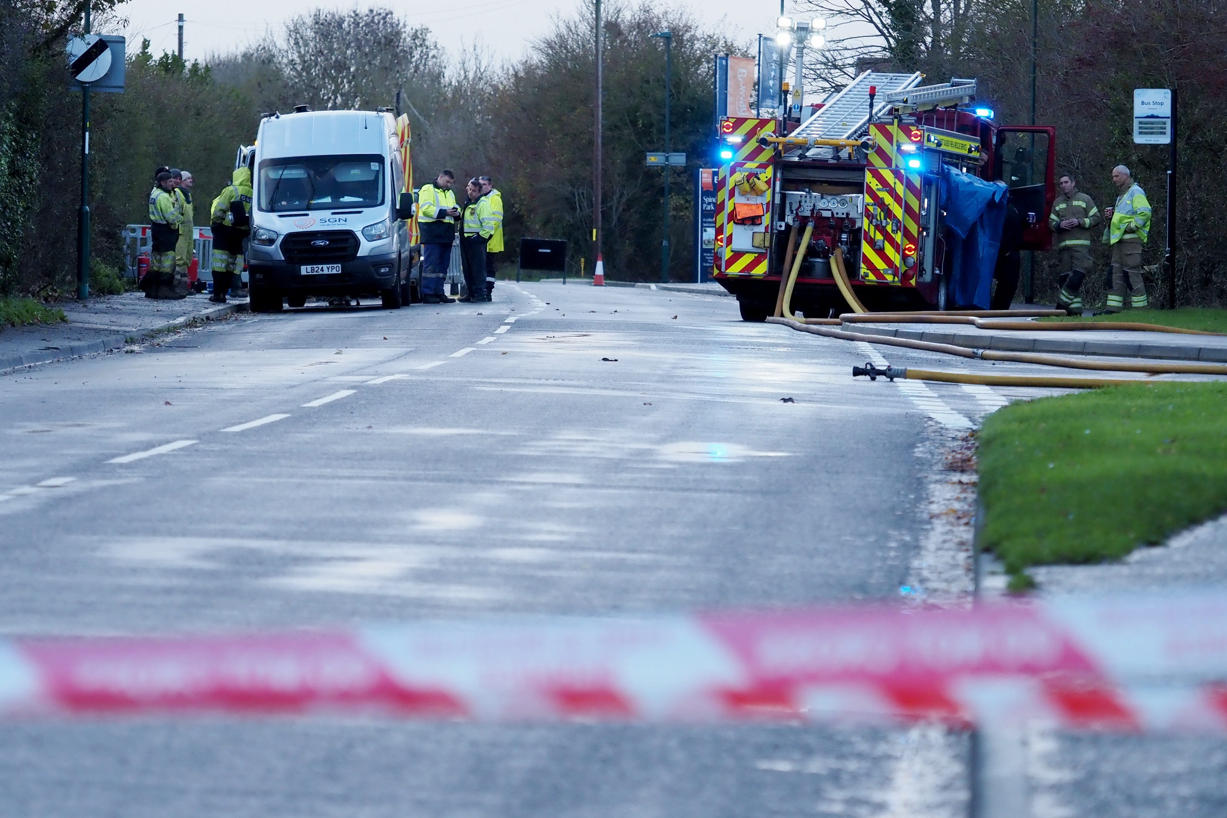 <p>Emergency services at the scene in Pagham, West Sussex </p>