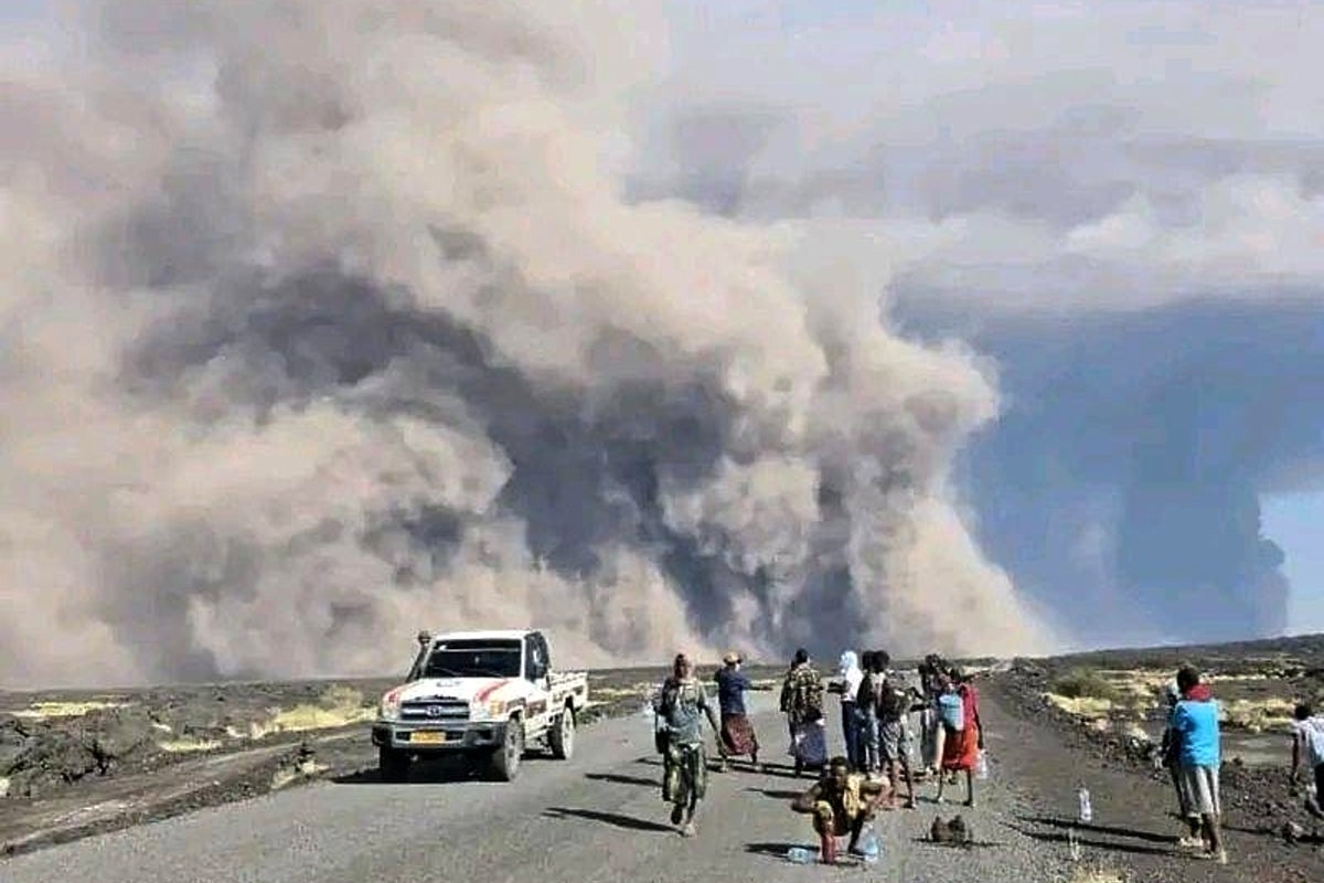 Flights cancelled after Ethiopia volcano erupts for first time in 12,000 years forming huge ash cloud