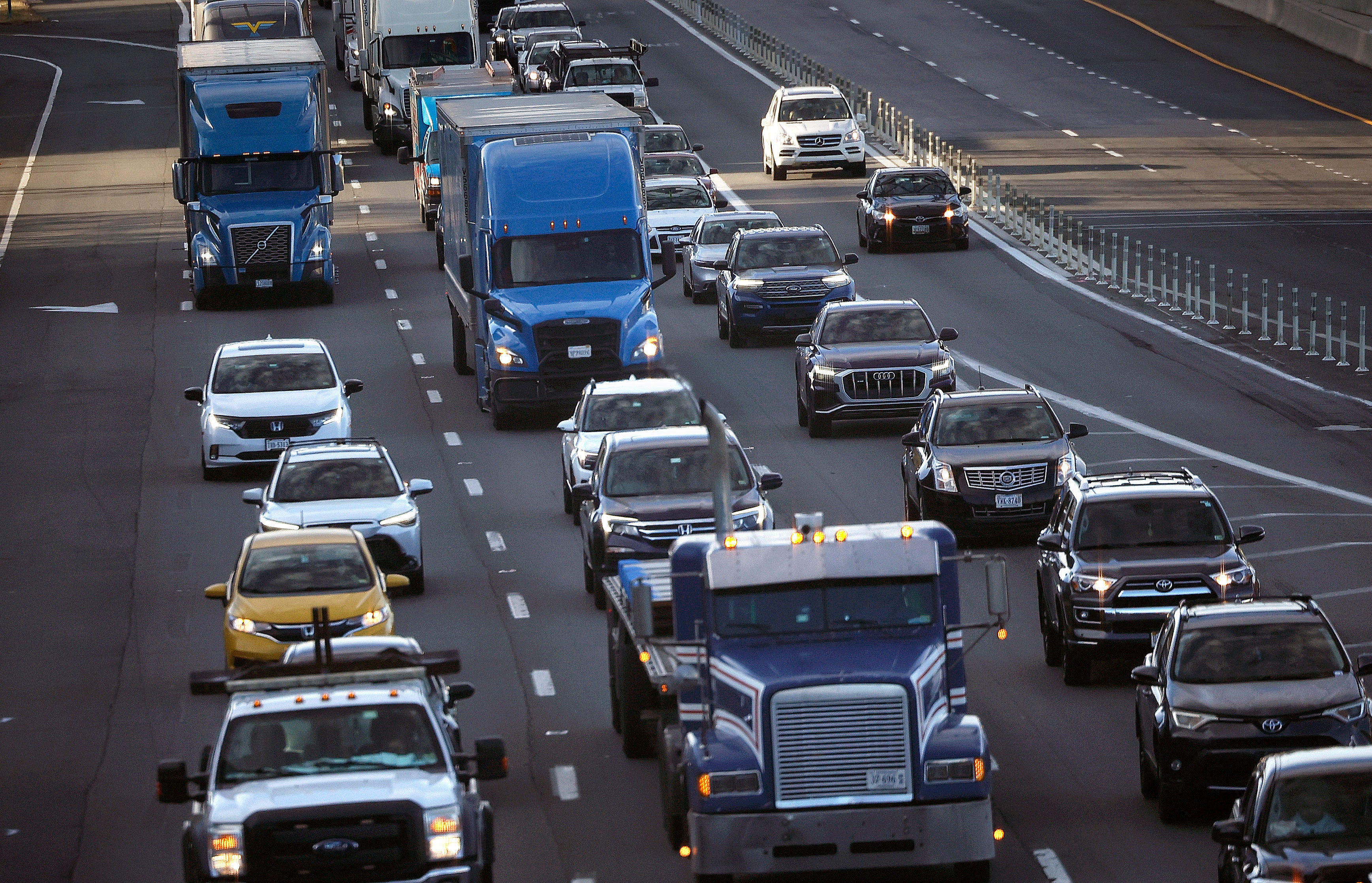 <p>Vehicles travel on Interstate 495, the Capital Beltway, on November 27, 2024 in Tysons Corner, Virginia</p>