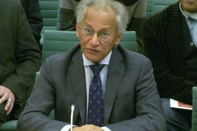 BBC chairman Samir Shah appearing before the Culture, Media And Sport Committee (House of Commons/UK Parliament/PA)