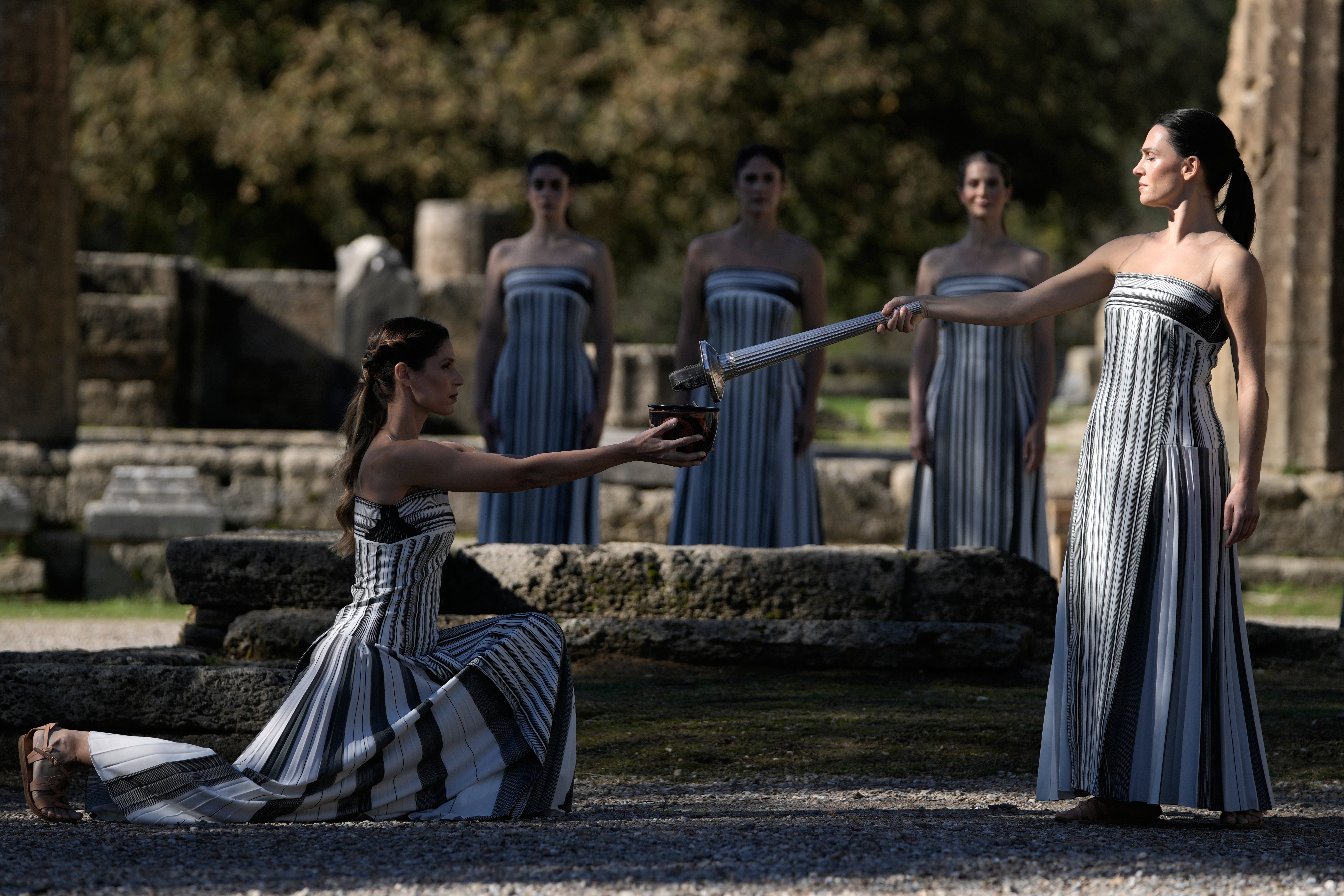 Greece Olympics Milan Cortina Flame Lighting