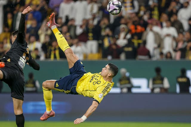 <p>Cristiano Ronaldo scored a stunning bicycle kick for Al-Nassr</p>