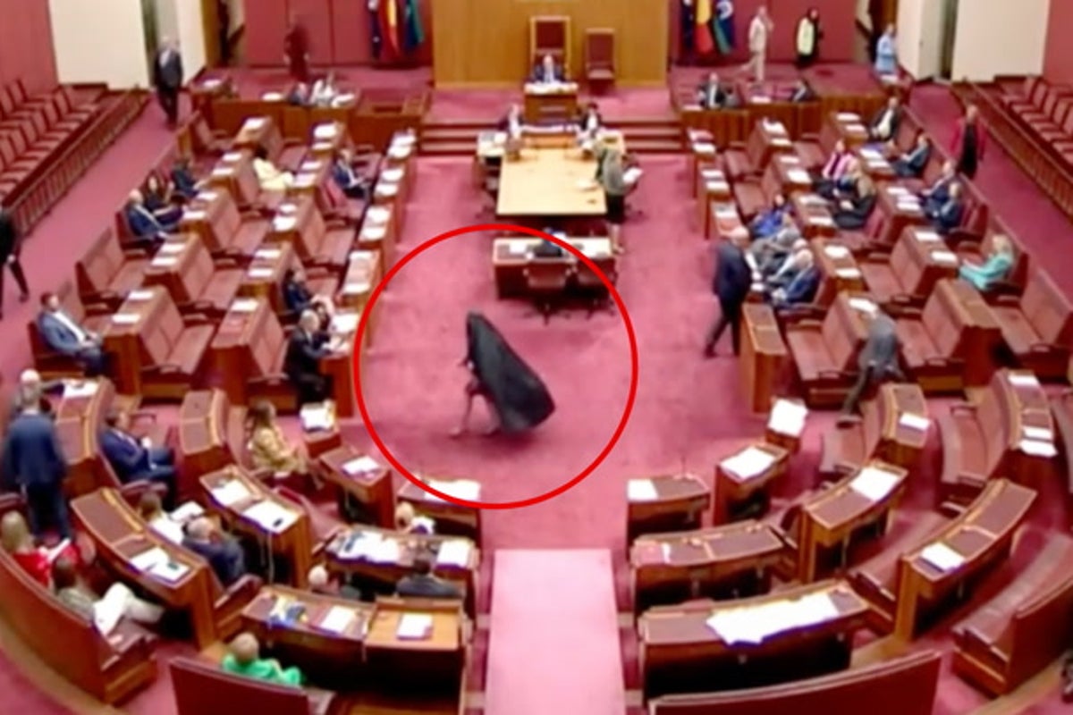 Video: Australian far-right senator wearing burqa in parliament sparks outrage