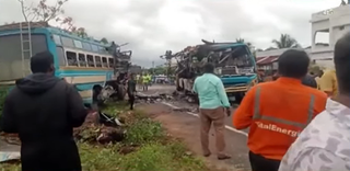 Six dead and dozens hurt as two buses crash head-on in southern India’s ...
