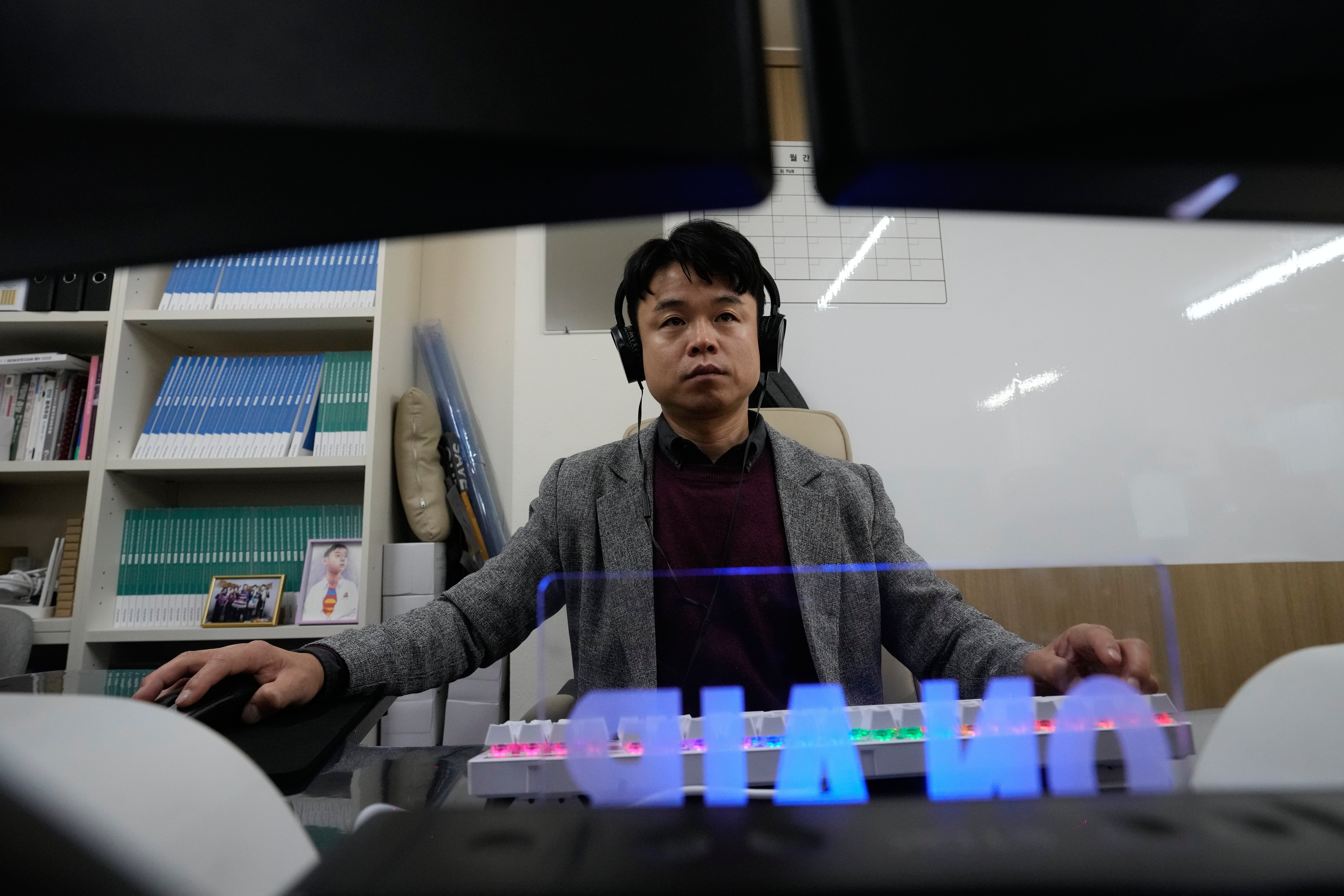 Paek Yosep, who works at Korea Internet Studio, works at his office in Seoul