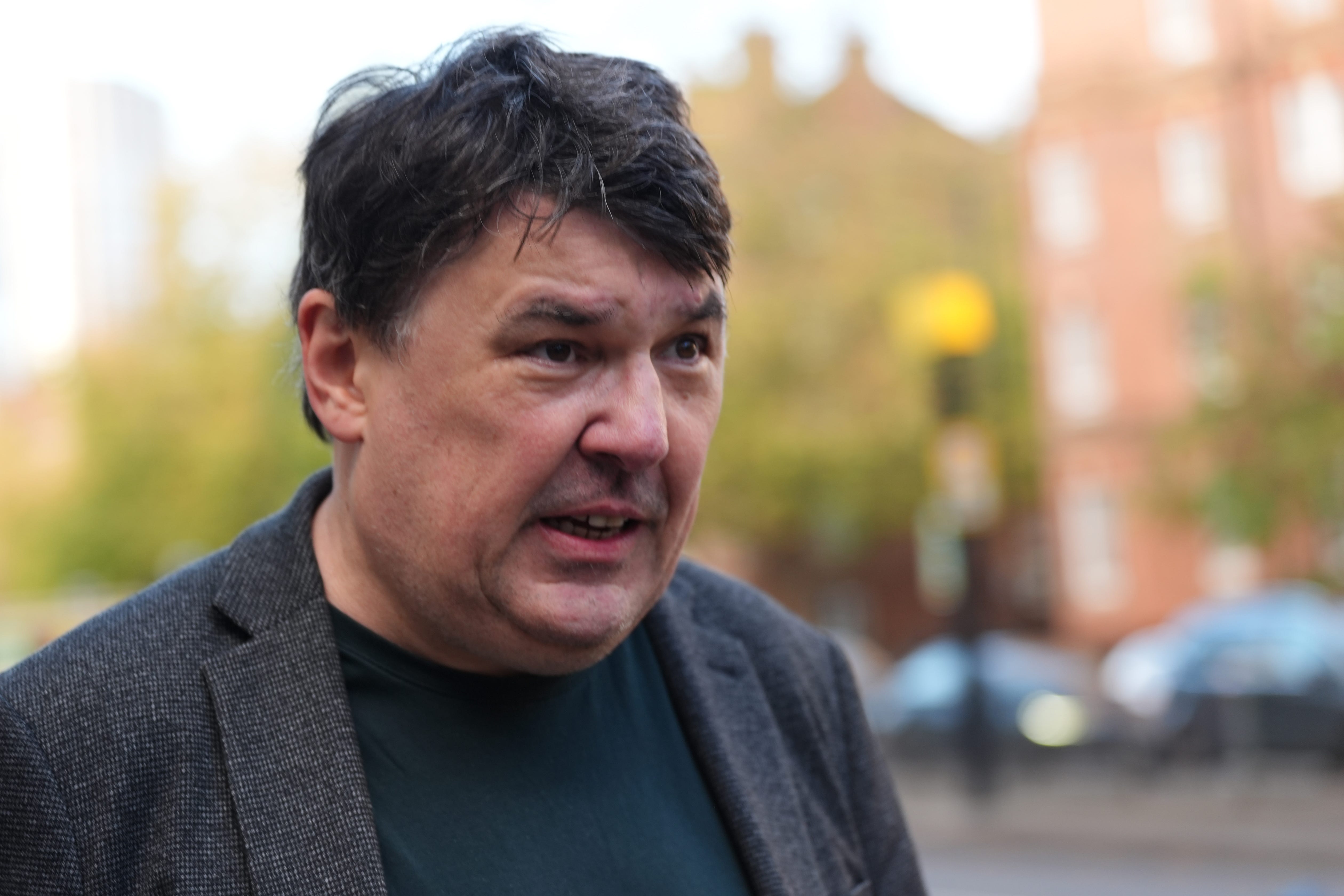 <p>Father Ted co-creator Graham Linehan outside court</p>