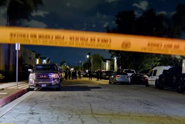 Witnesses told officers that two men walked up to the vehicle just before opening gunfire