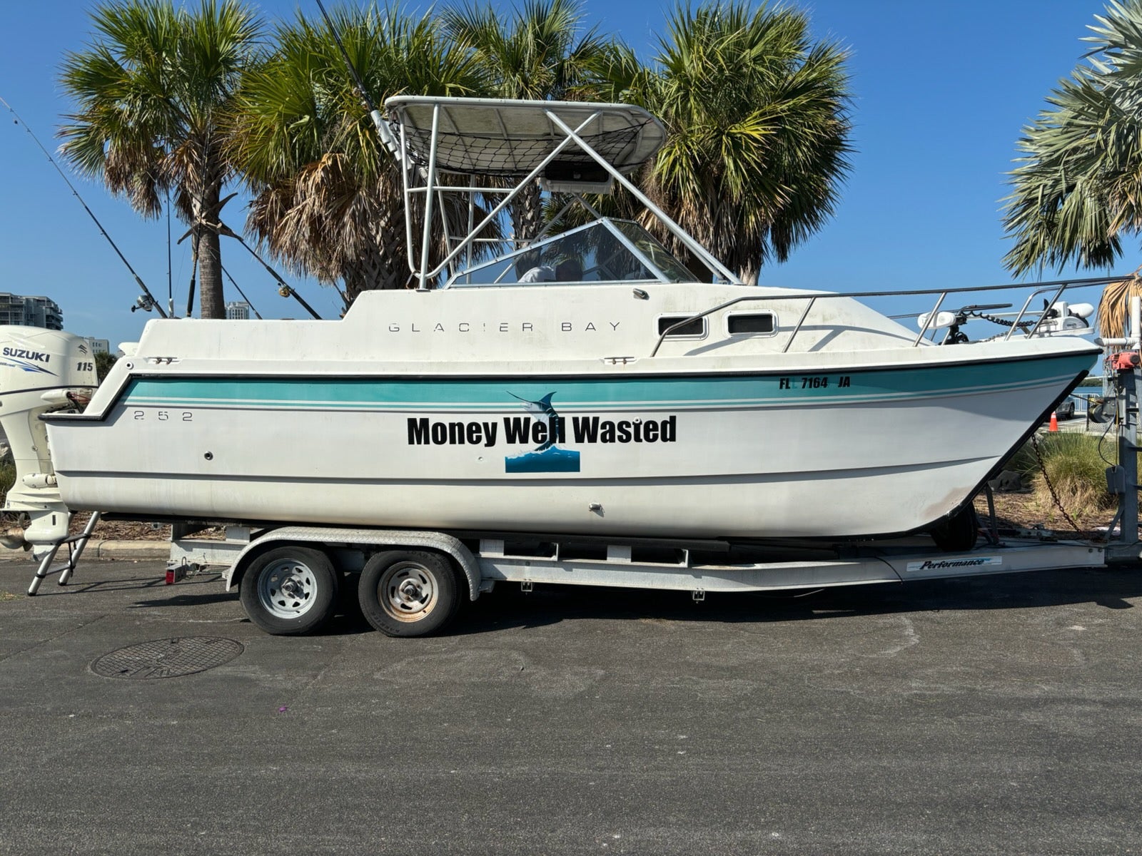 The men were allegedly found near their boat, Money Well Wasted, which had capsized