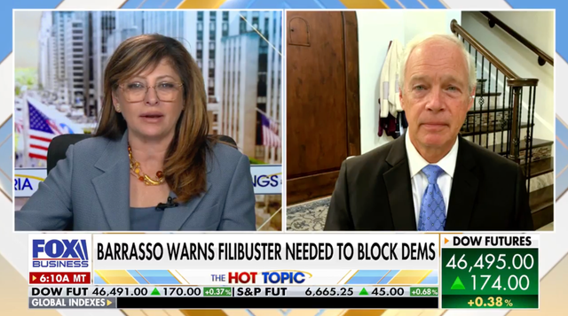 <p>Maria Bartiromo interviews Wisconsin Republican Sen. Ron Johnson about President Donald Trump's proposed $2,000 tariff dividend checks on Fox Business on November 24, 2025</p>