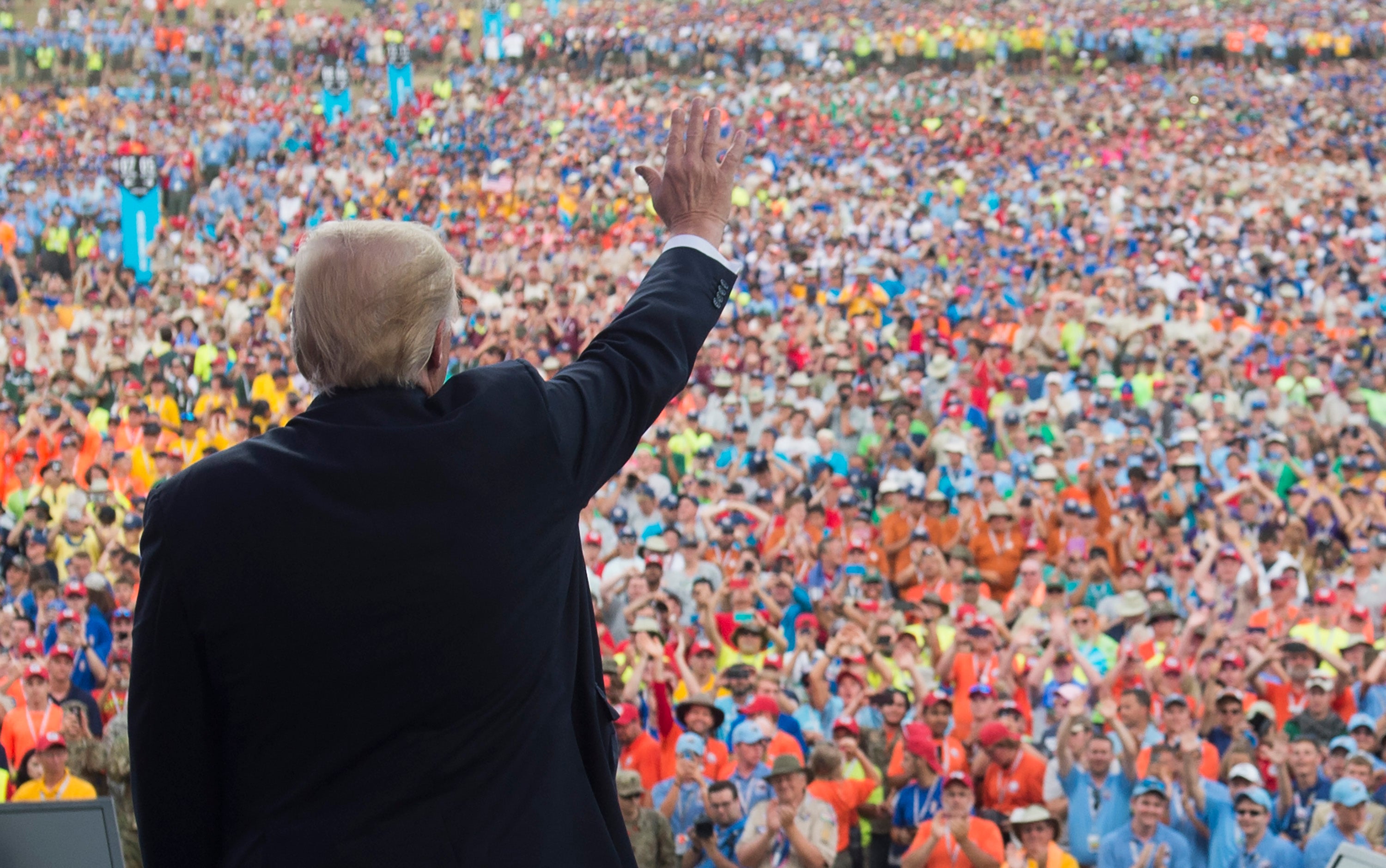President Donald Trump spoke at the National Boy Scout Jamboree in 2017 in West Virginia.