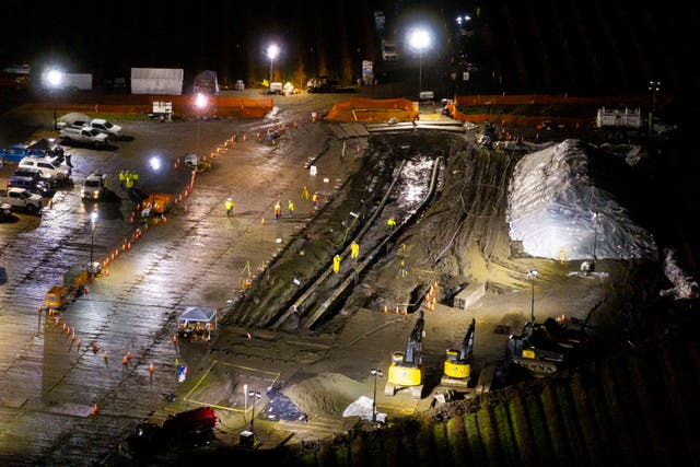 <p>Crews continue to repair a leak in the Olympic Pipeline near Everett, Washington. The pipeline shut down again Monday for repairs, prompting Oregon Governor Tina Kotek to declare a state of emergency, and airlines to bring extra fuel to Seattle-Tacoma International Airport to off-set any fuel disruptions caused by the closure</p>