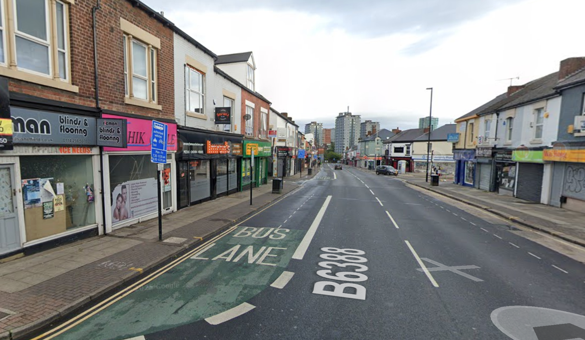 The boy was shot on London Road, a shopping street in Sheffield