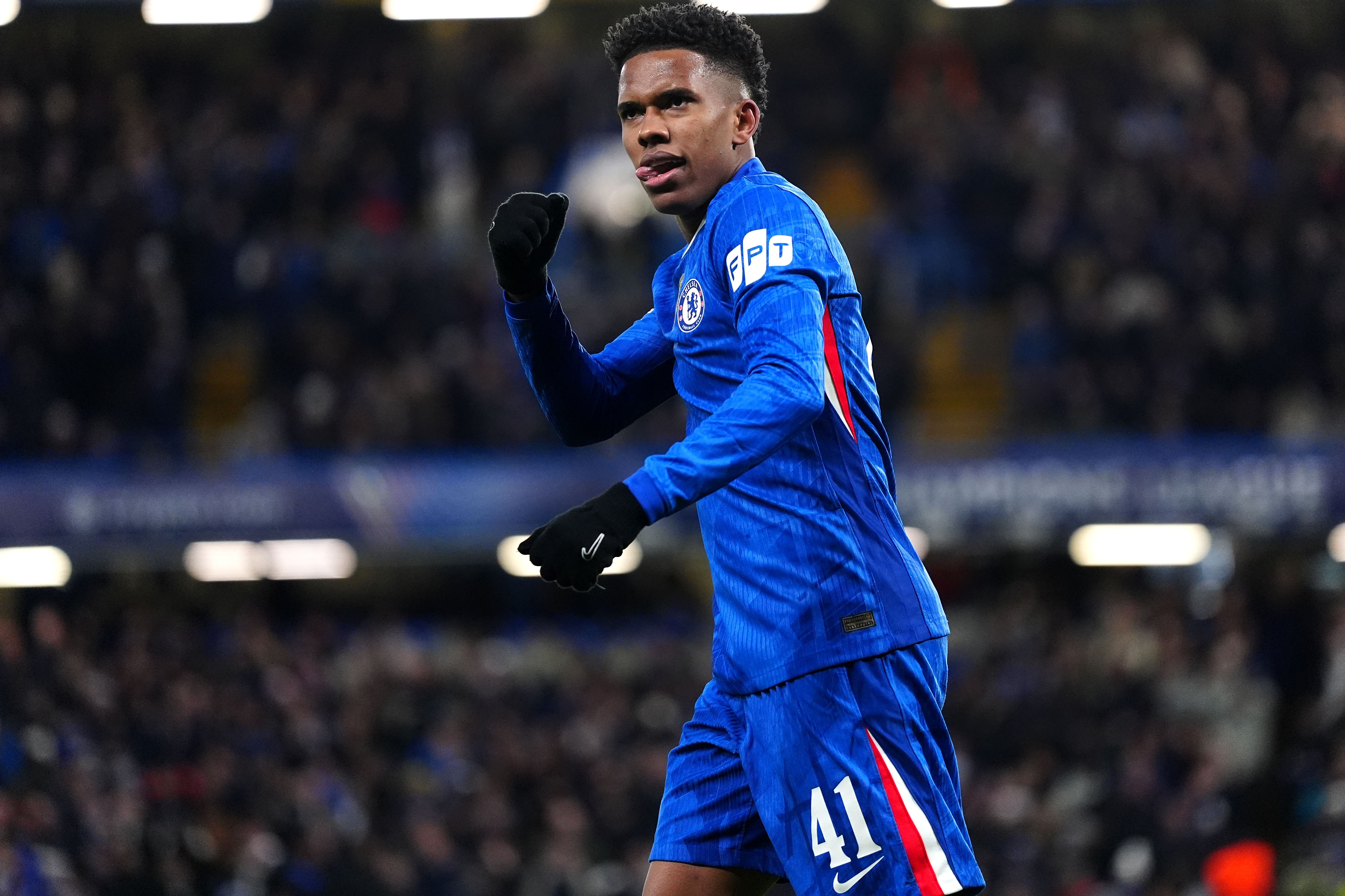 Estevao claimed Chelsea’s second goal against Barcelona (Bradley Collyer/PA)