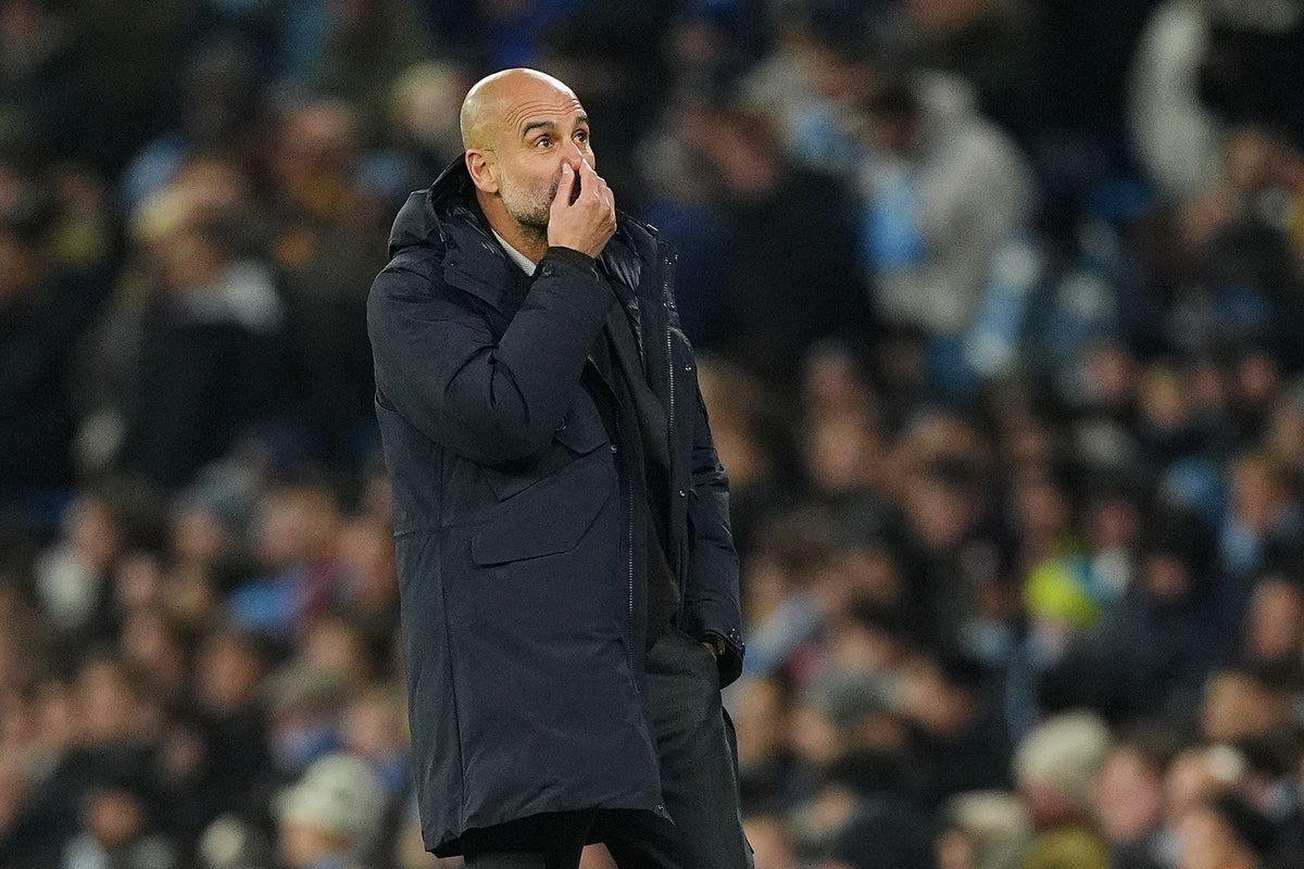 Guardiola holds hands up after much-changed Man City lose in Europe