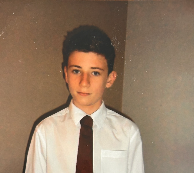 <p>J Grange pictured during the time in secondary school when he was getting excluded and going missing</p>