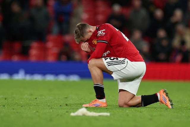 <p>A failure to see off 10-man Everton marked a new low for Manchester United</p>