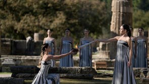 Greece Olympics Milan Cortina Flame Lighting