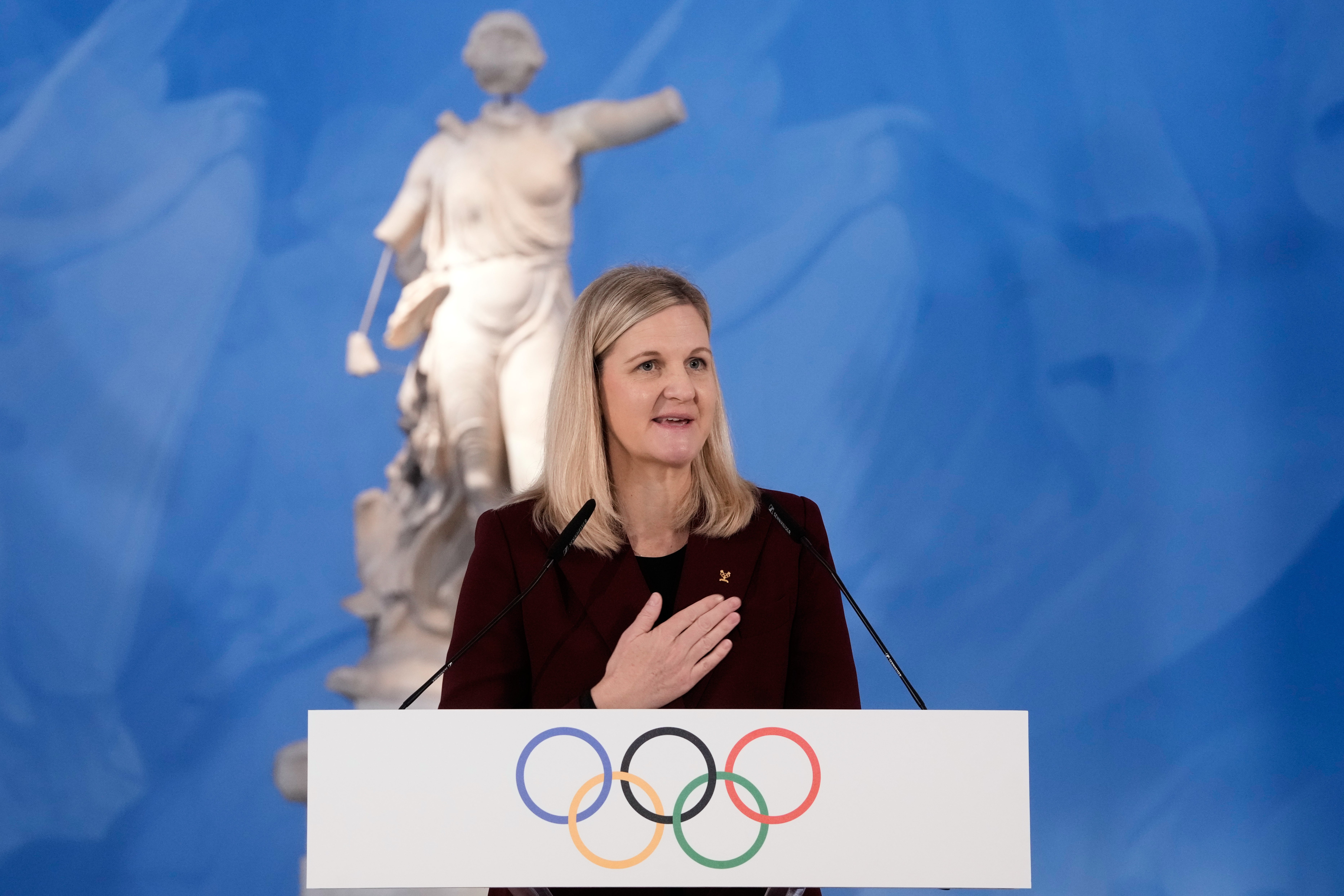 Kirsty Coventry has not spoken to Donald Trump about the LA Games yet