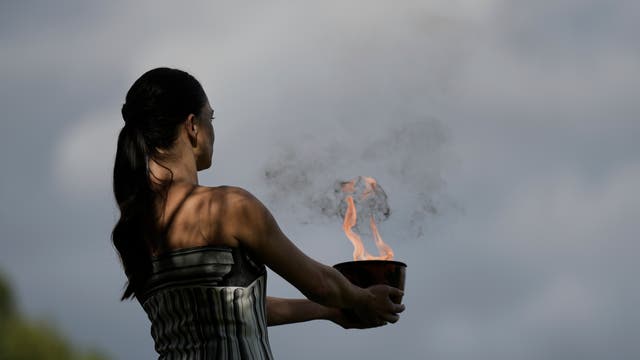 Greece Olympics Milan Cortina Flame Lighting