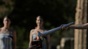 Greece Olympics Milan Cortina Flame Lighting